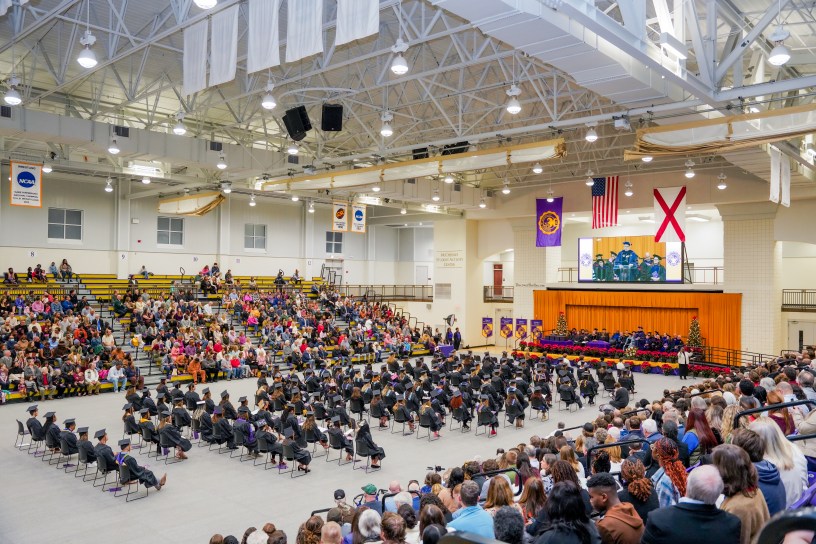 Graduation ceremony inside Student Activity Center