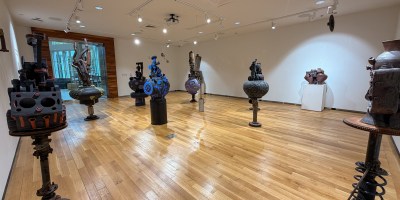 Sculptures in an art gallery