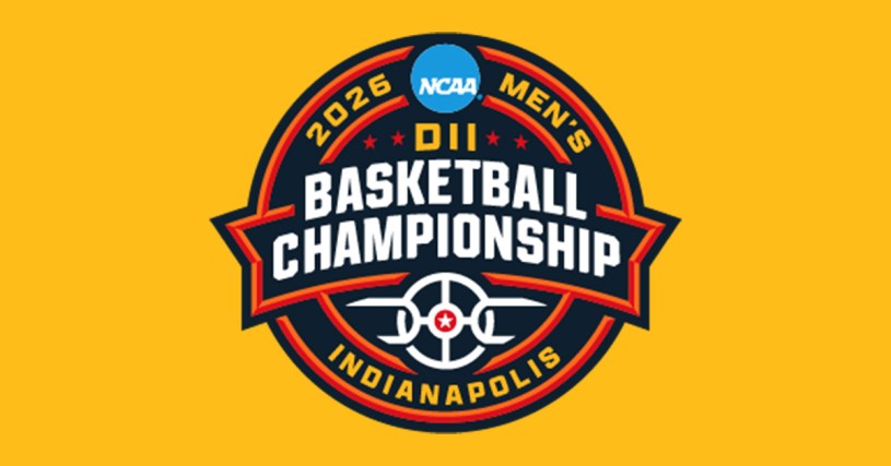 The logo of the Division II NCAA basketball tournament