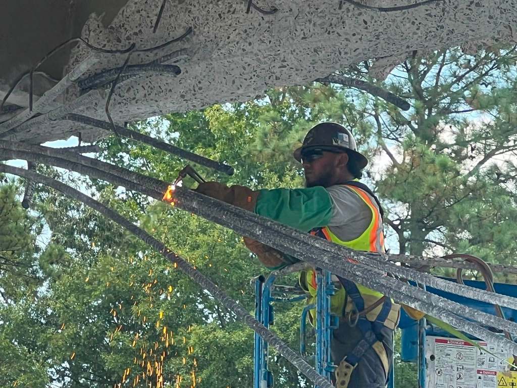 worker cutting rebar