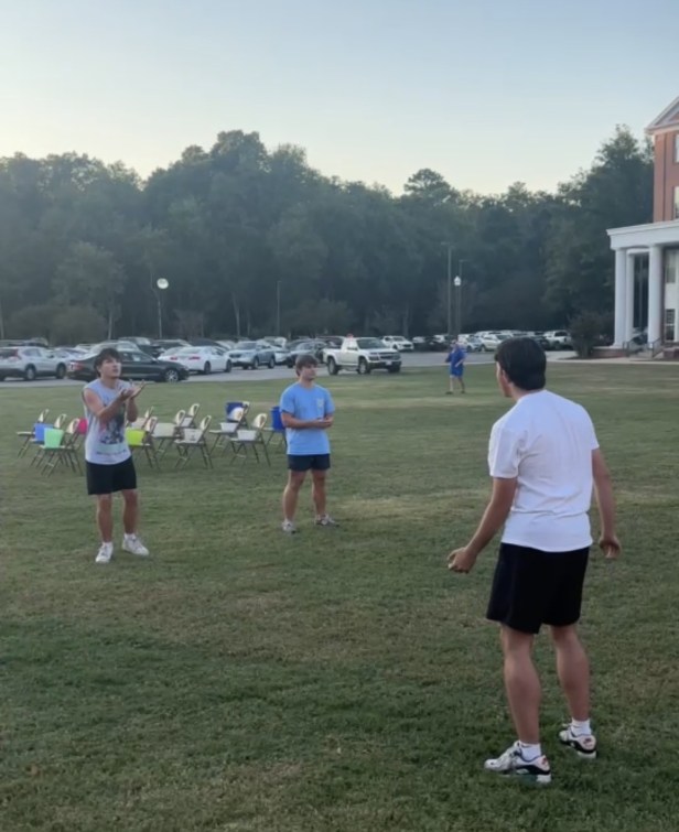 boys playing field day games